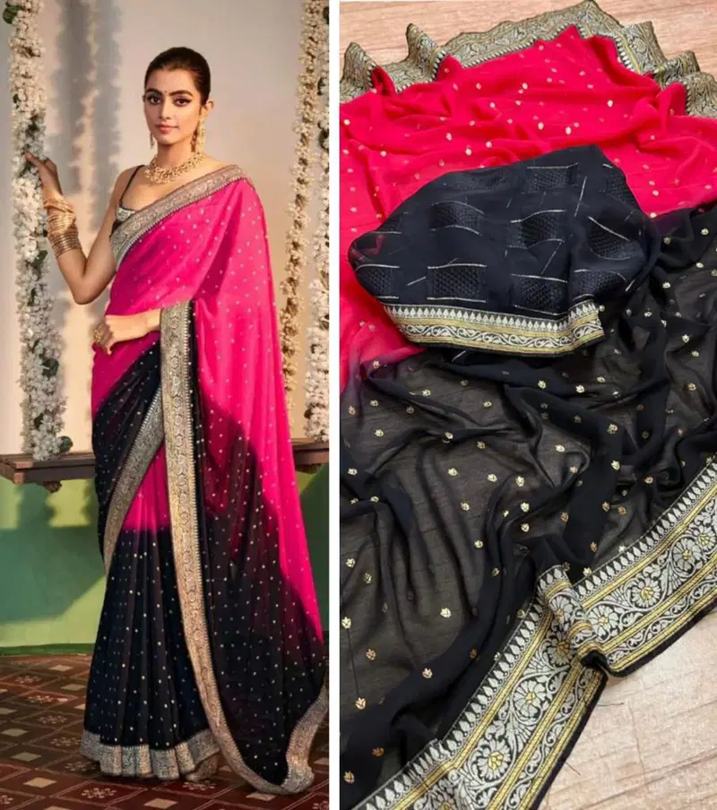 Brahmashatra 01 Goli By Aab Georgette Designer Saree Wholesalers In Delhi